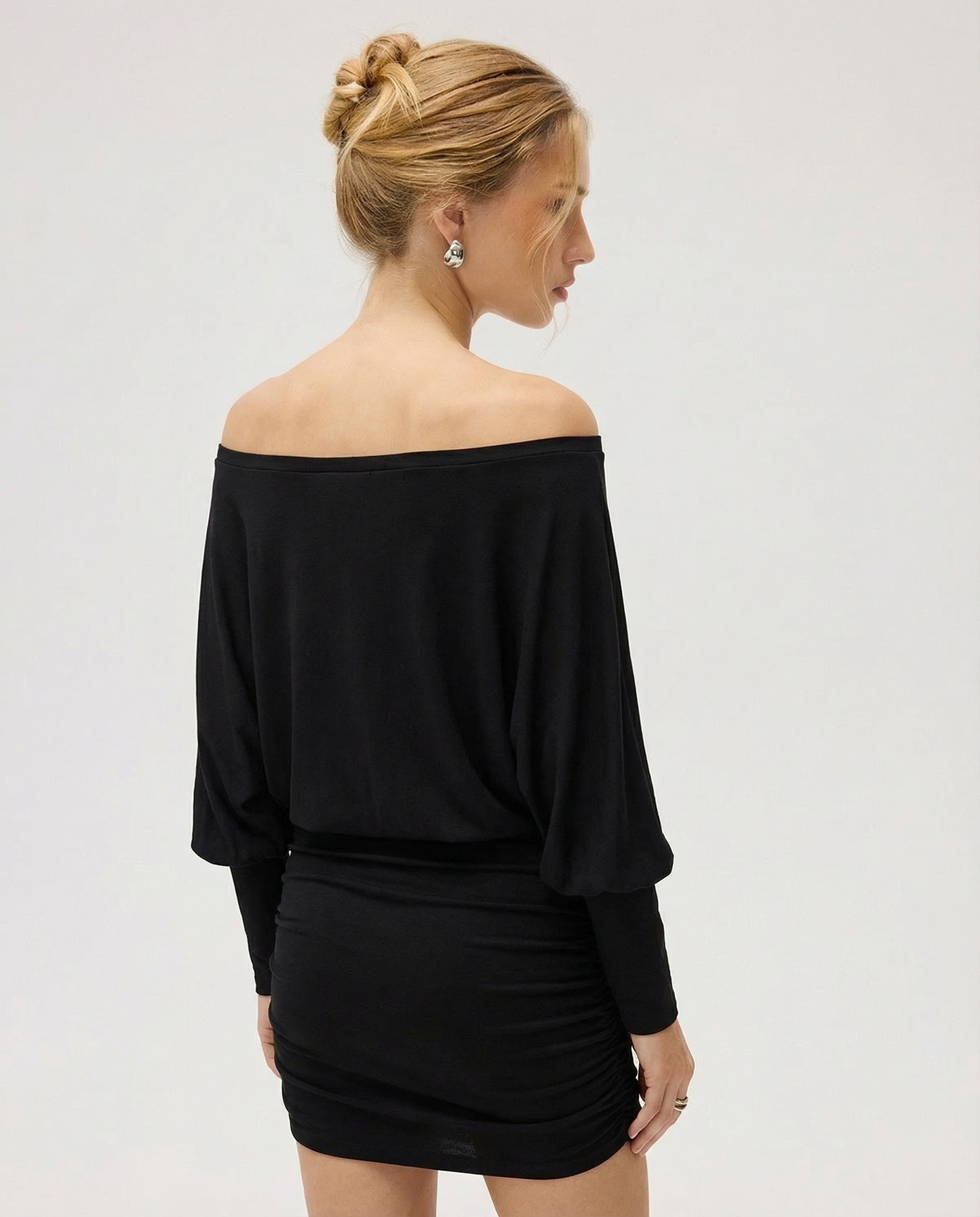 Jaimey | Women's Draped Top Ruched Skirt Mini Dress