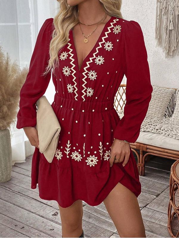 Lavella | Elegant Embroidered Long Sleeve Casual Dress