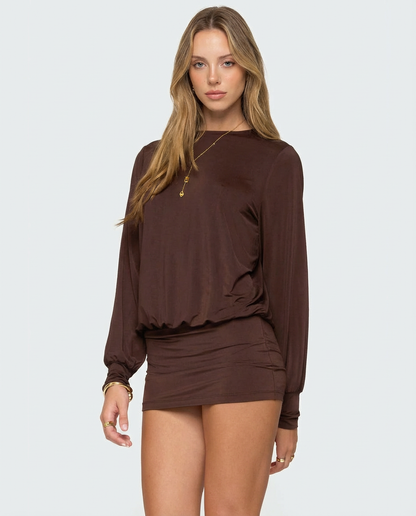 Noa | Women's Long-Sleeve Open-Back Mini Dress