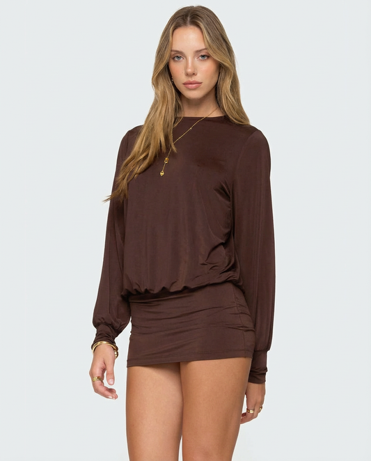 Noa | Women's Long-Sleeve Open-Back Mini Dress