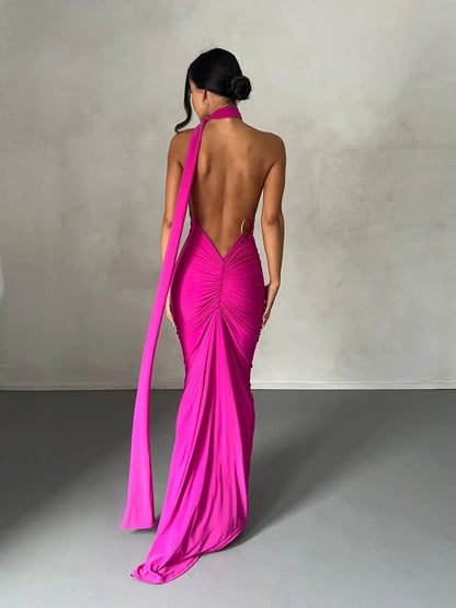 Tina | Women's Grecian-Inspired One-Shoulder Maxi Dress