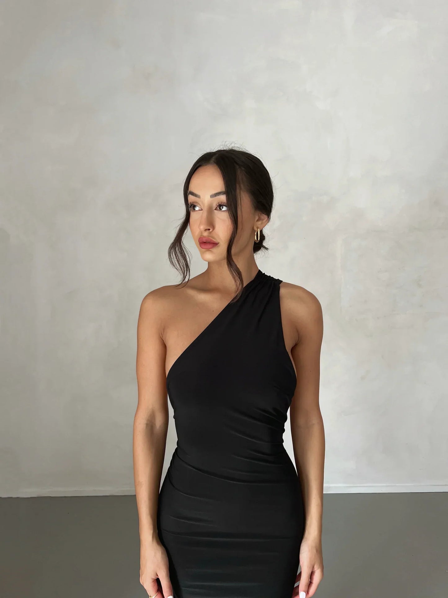 Tina | Women's Grecian-Inspired One-Shoulder Maxi Dress