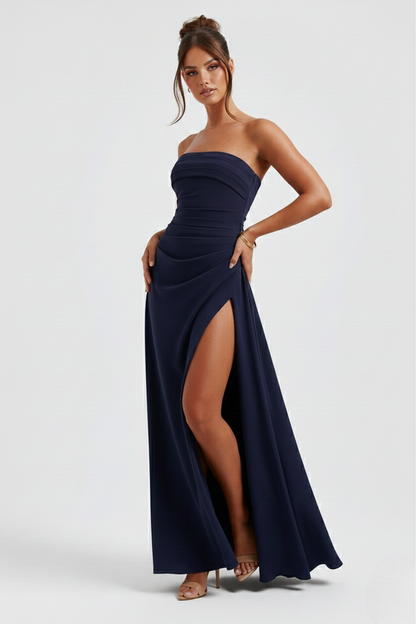 Meadow | Double Stretch Crepe Strapless Maxi Dress