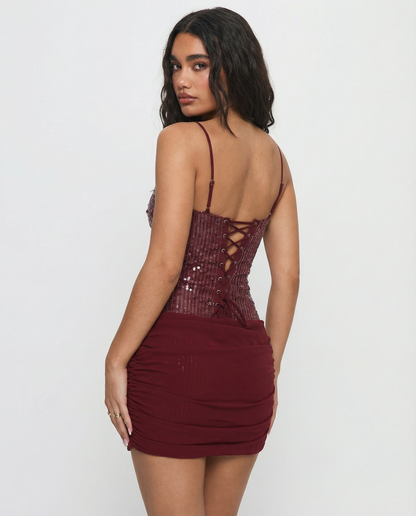 Ayana | Women's Shimmering Sequin Corset Mini Dress