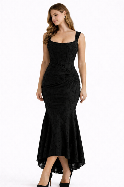 Cleo | Women's Cowl-Neck Bias-Cut Midi Gown