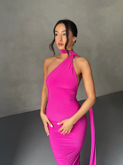 Arabella | Women's Metal-Detail Sash Maxi Gown