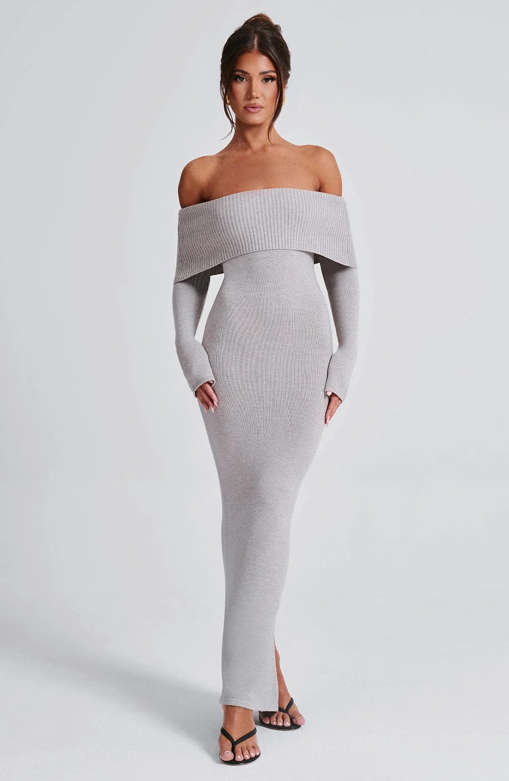 Angels | Premium Sculpting Stretch Off-Shoulder Knitted Maxi Dress