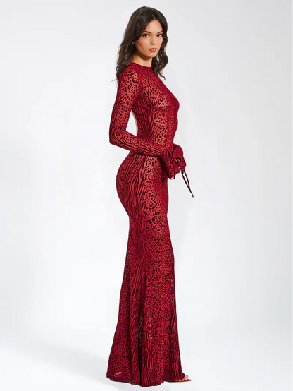 Lariza | Women's Semi-Sheer Floor-Length Maxi Dress
