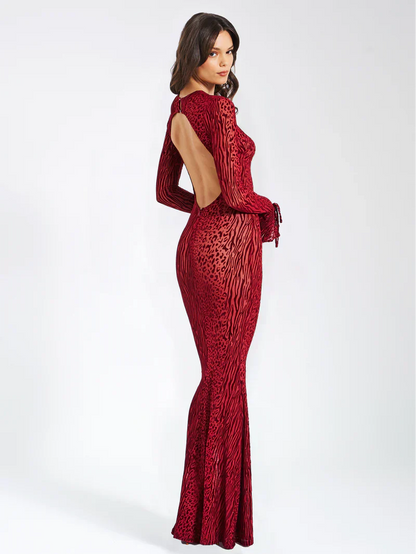 Lariza | Women's Semi-Sheer Floor-Length Maxi Dress