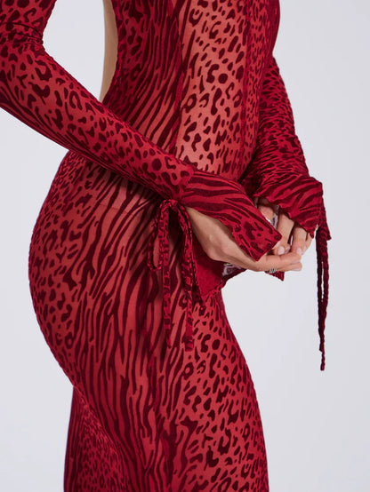 Lariza | Women's Semi-Sheer Floor-Length Maxi Dress