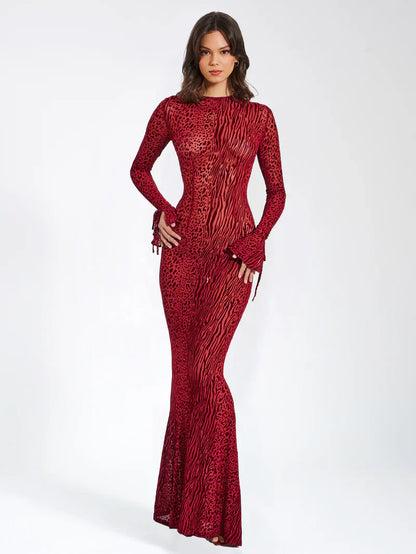 Lariza | Women's Semi-Sheer Floor-Length Maxi Dress