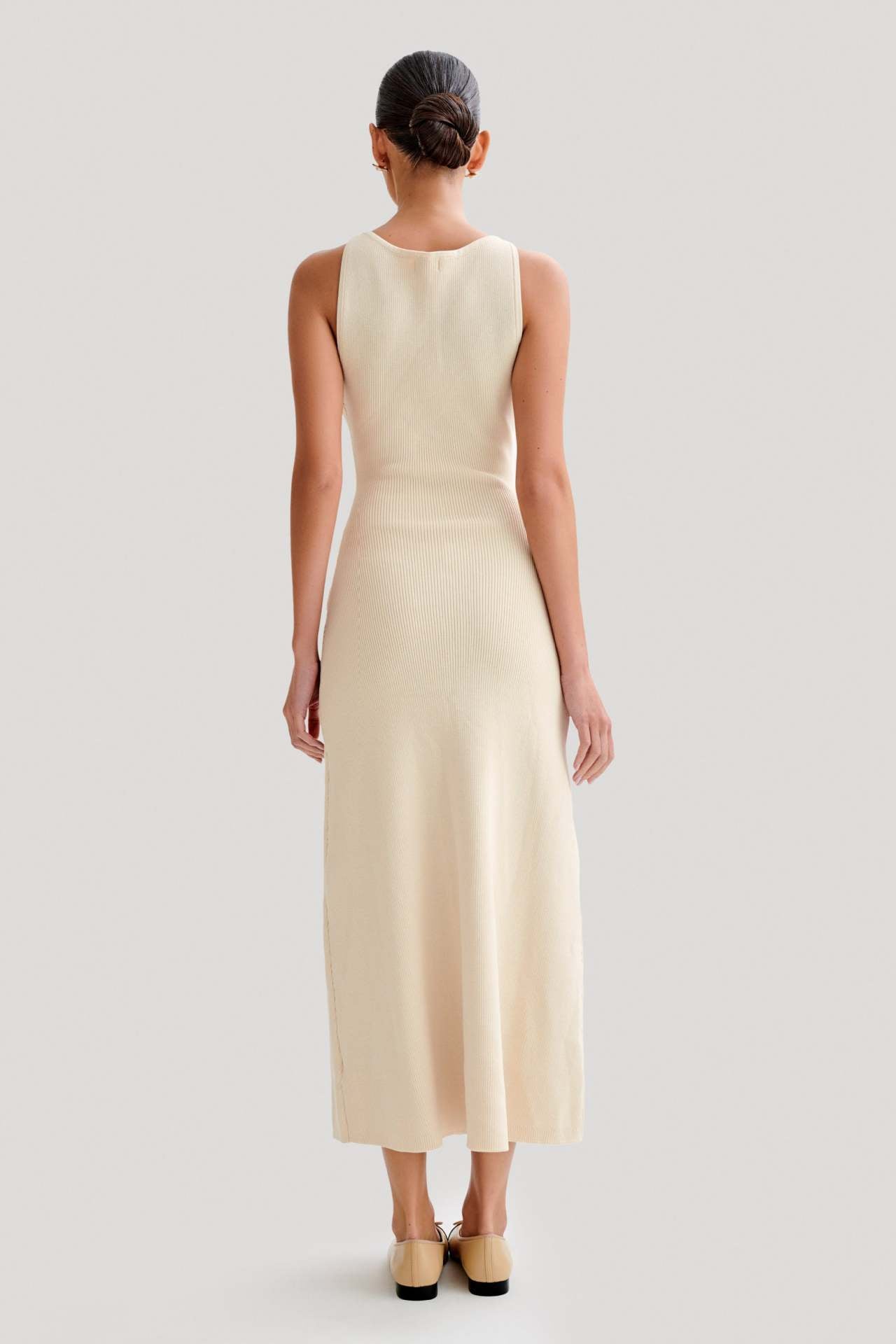 Gabriella | Women's Sleeveless Classic Ribbed Button-Front Dress