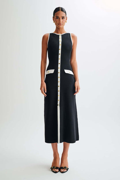 Gabriella | Women's Sleeveless Classic Ribbed Button-Front Dress