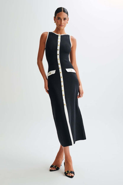 Gabriella | Women's Sleeveless Classic Ribbed Button-Front Dress