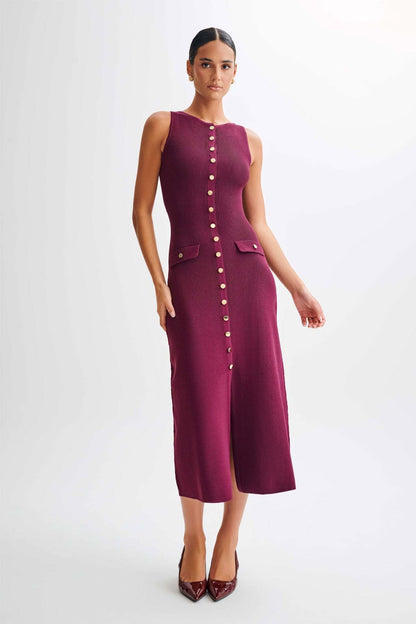 Gabriella | Women's Sleeveless Classic Ribbed Button-Front Dress