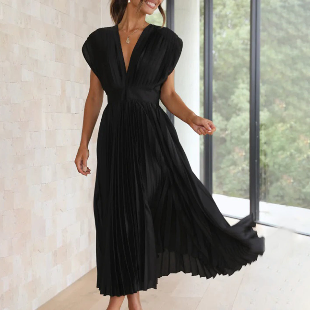 Rose | Women's Timeless Charm Pleated Midi Dress