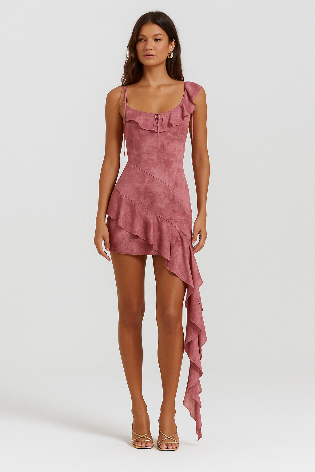 Ayla | Women's Ruffled Asymmetrical Mini Dress