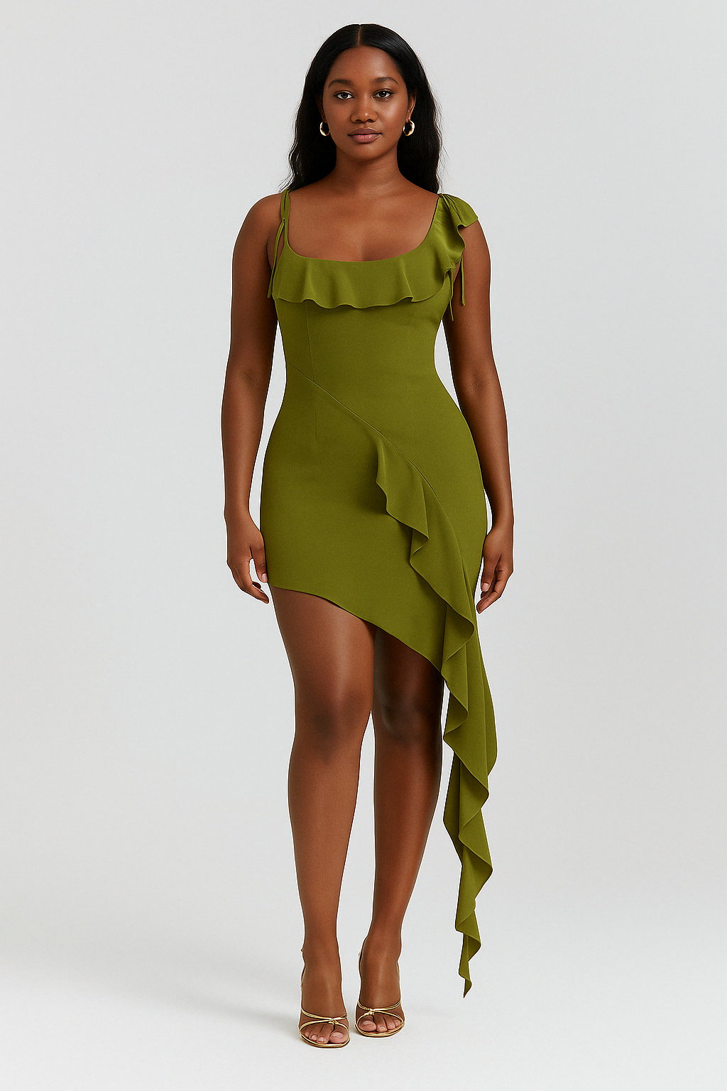 Ayla | Women's Ruffled Asymmetrical Mini Dress