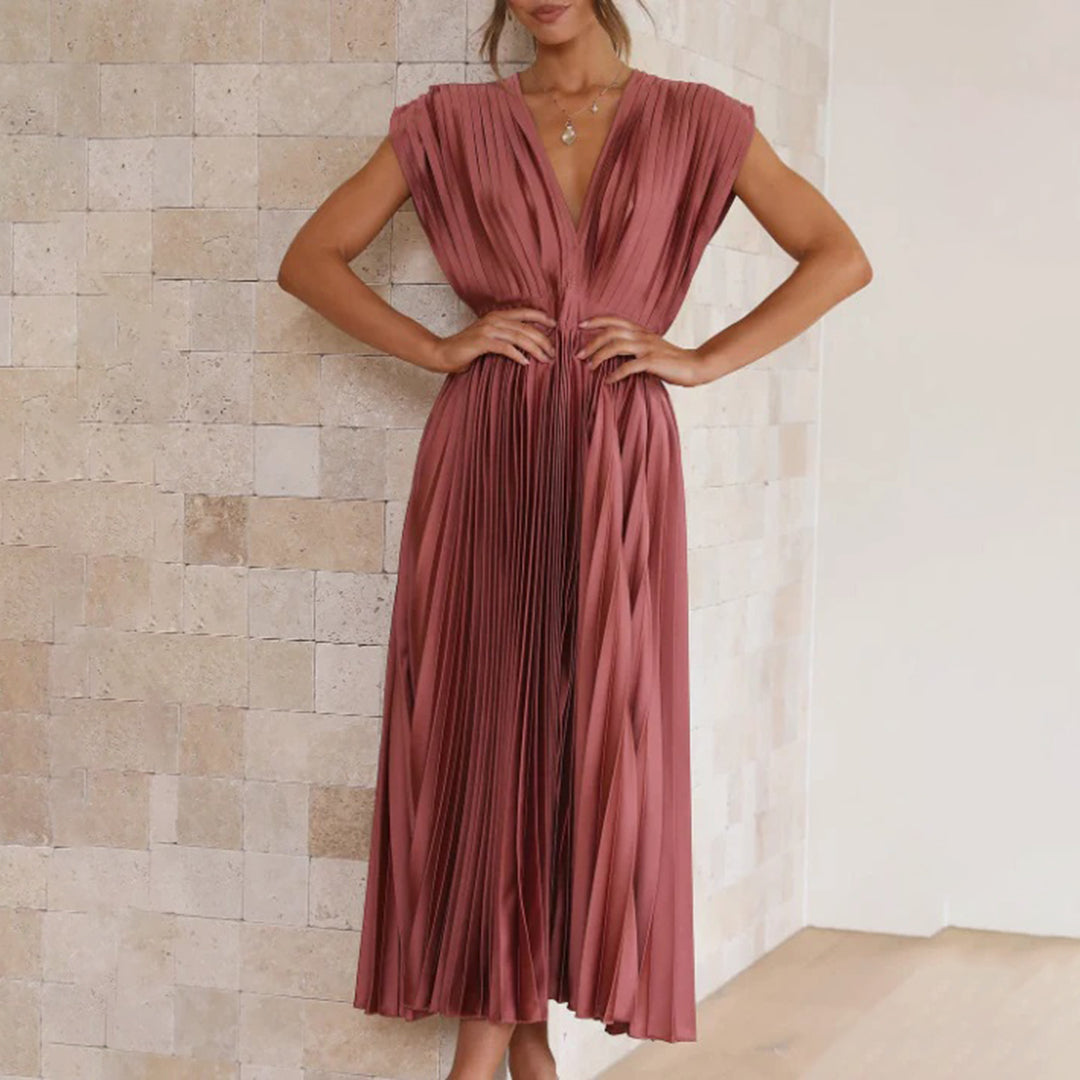 Rose | Women's Timeless Charm Pleated Midi Dress