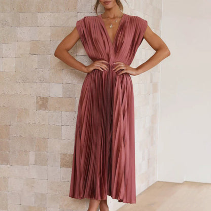 Rose | Women's Timeless Charm Pleated Midi Dress