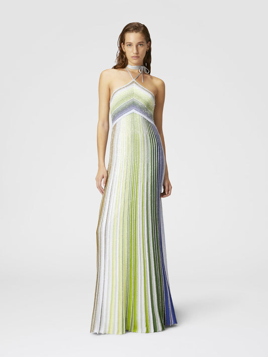 Viktoria | Women's Open-Back Ruffle Halter Maxi Dress