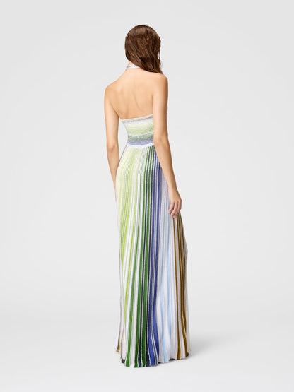 Viktoria | Women's Open-Back Ruffle Halter Maxi Dress
