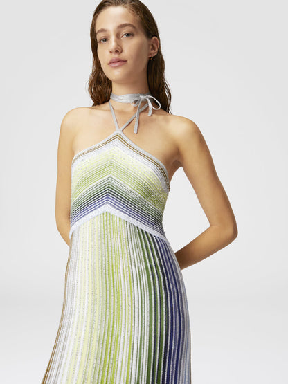 Viktoria | Women's Open-Back Ruffle Halter Maxi Dress
