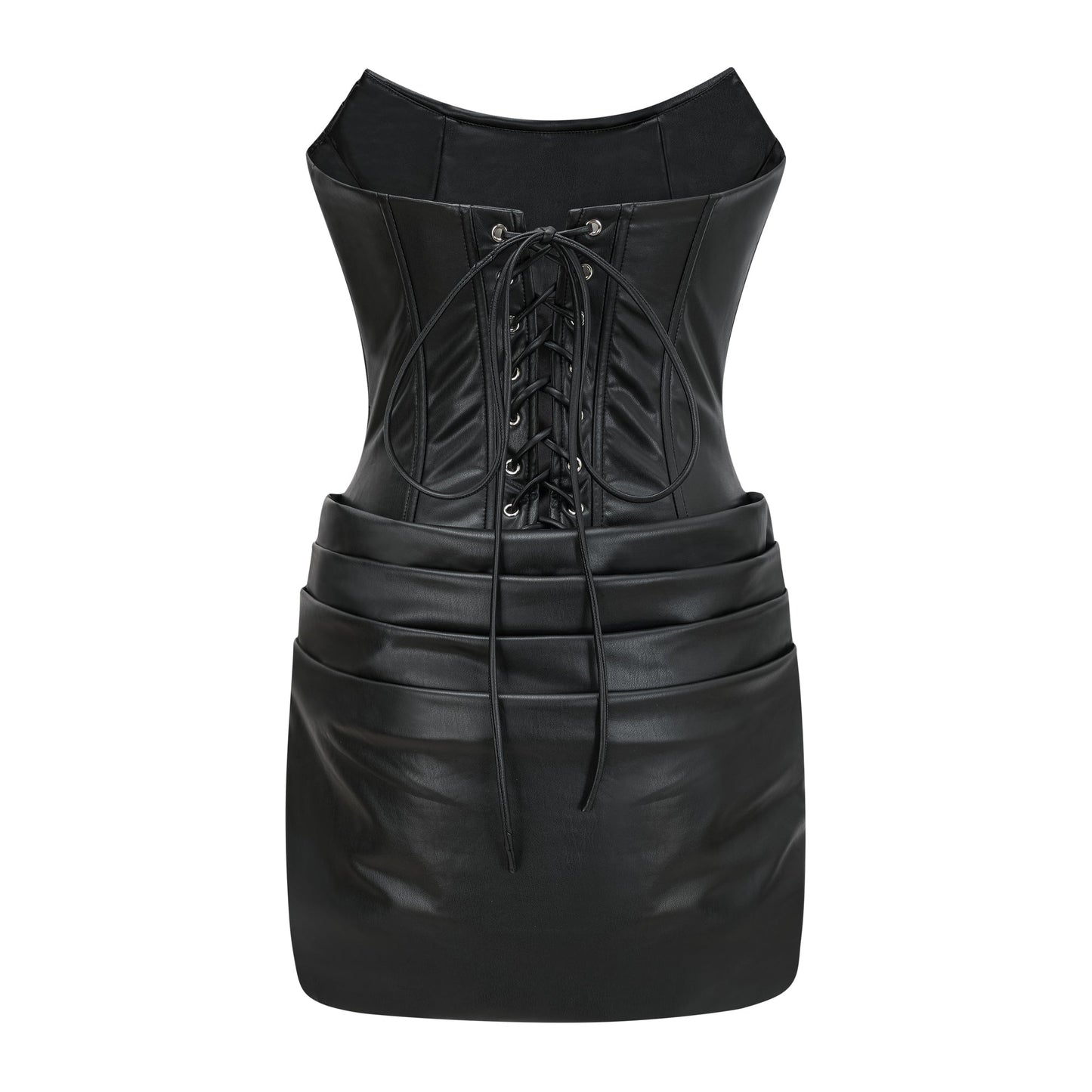 Agnes | Off-The-Shoulder PU Leather Mini Dress
