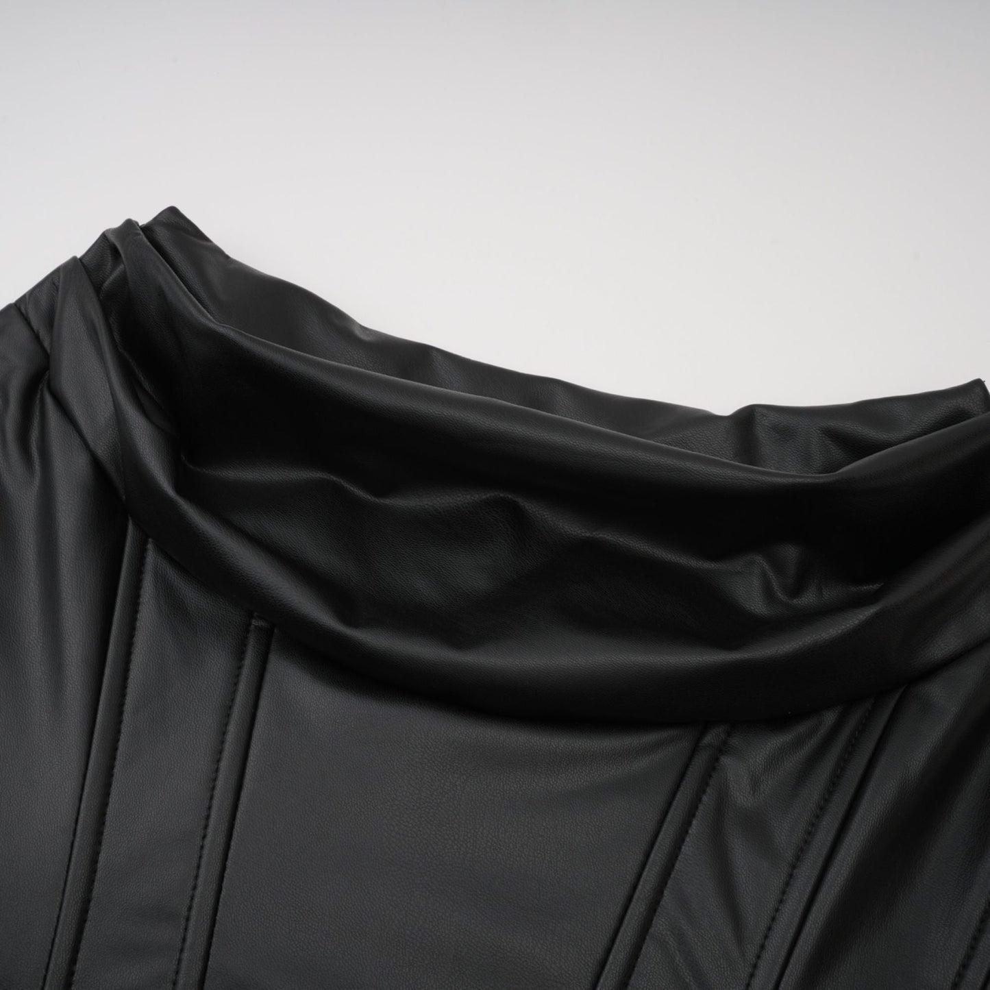 Agnes | Off-The-Shoulder PU Leather Mini Dress