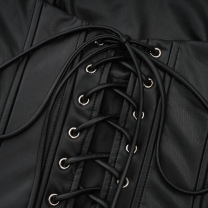 Agnes | Off-The-Shoulder PU Leather Mini Dress