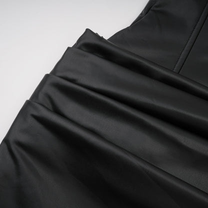 Agnes | Off-The-Shoulder PU Leather Mini Dress