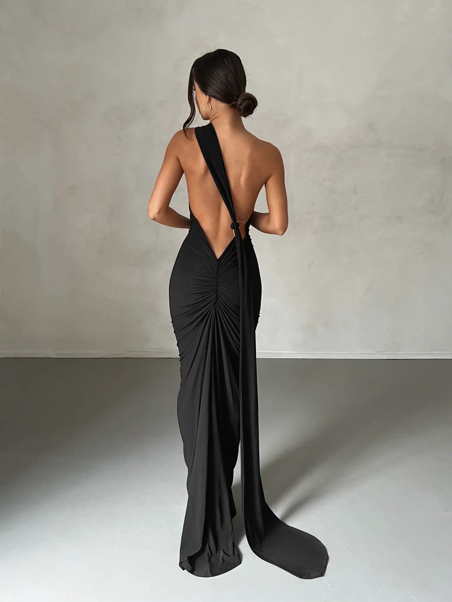 Tina | Women's Grecian-Inspired One-Shoulder Maxi Dress
