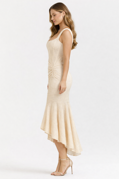 Cleo | Women's Cowl-Neck Bias-Cut Midi Gown