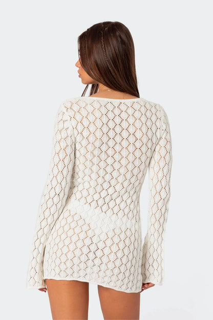 Maré | The Sun-Drenched Open-Knit Crochet Mini Dress