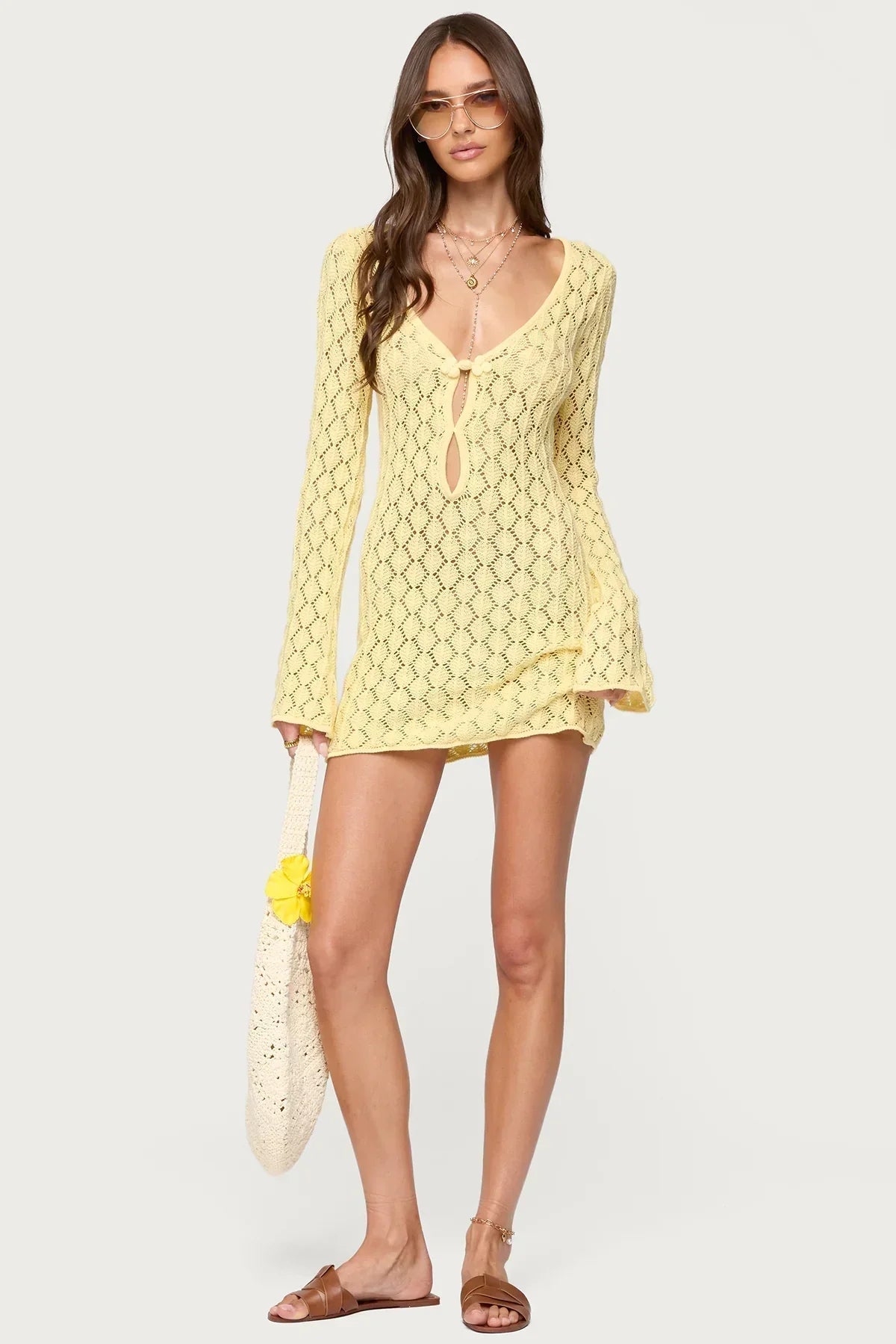 Maré | The Sun-Drenched Open-Knit Crochet Mini Dress