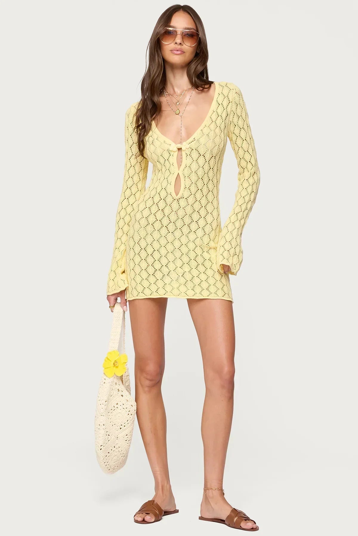 Maré | The Sun-Drenched Open-Knit Crochet Mini Dress