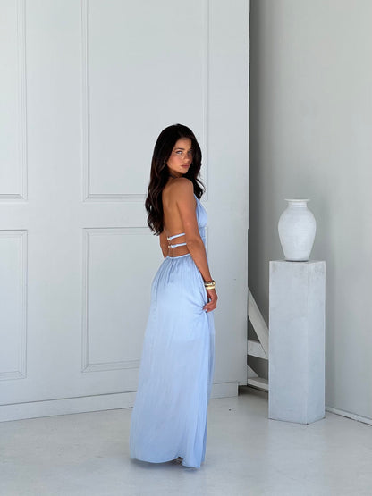 Elo | Women's Striking Plunge Cutout Maxi Dress