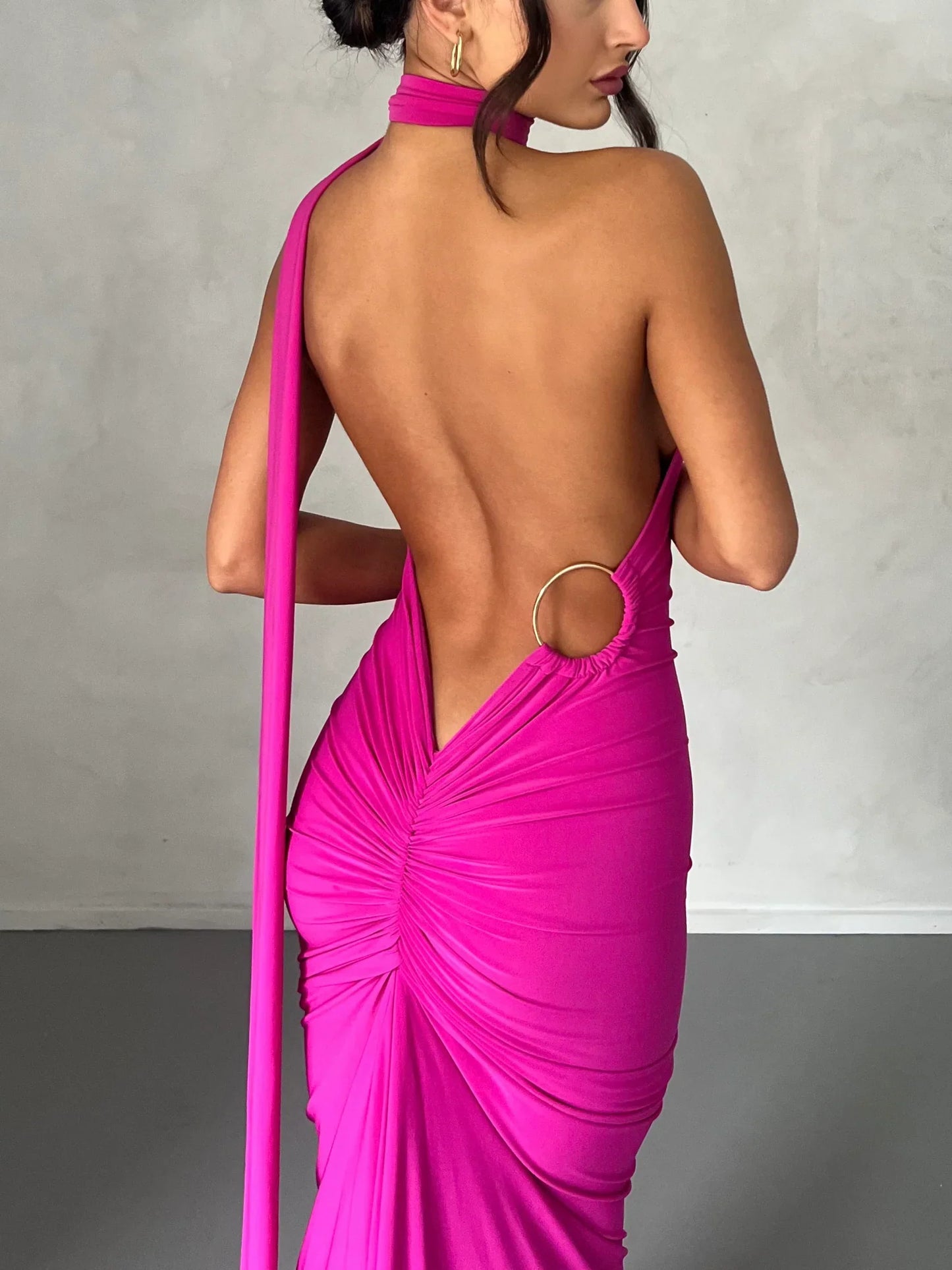 Tina | Women's Grecian-Inspired One-Shoulder Maxi Dress
