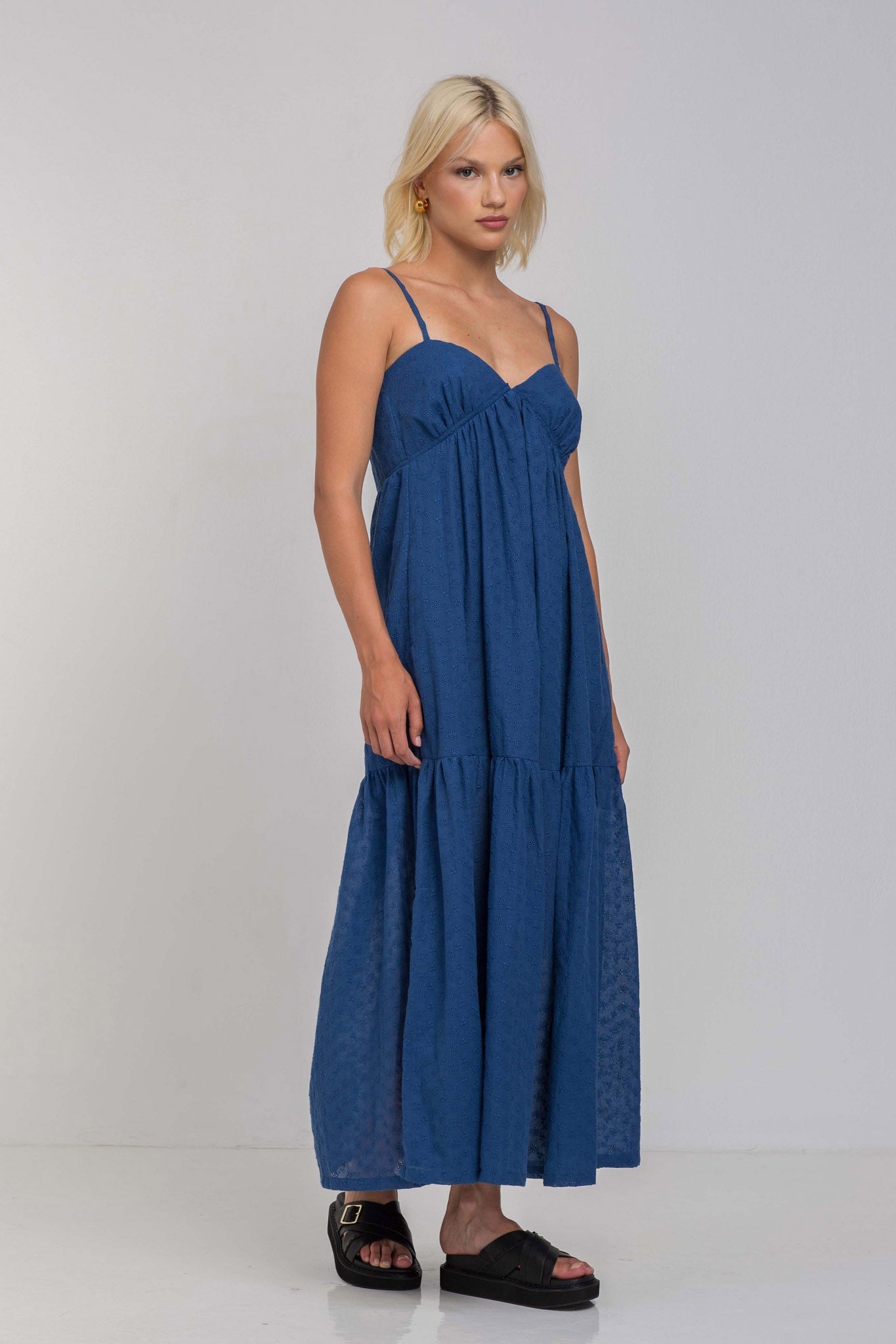 Moon | Women's Alluring Dark Sky Tiered Cami Midi Dress