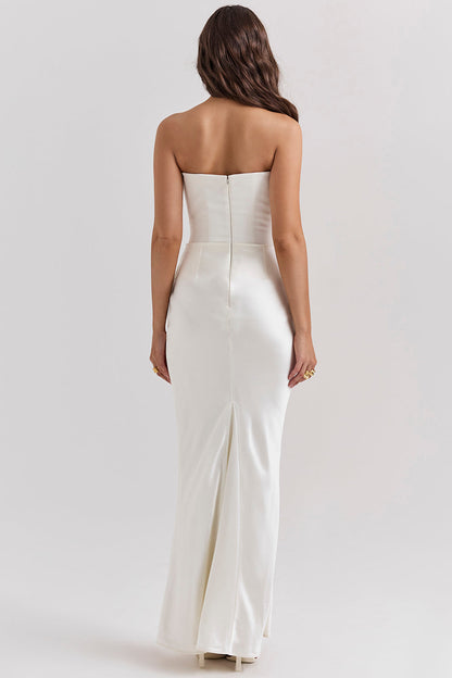 Stella | Women's Timeless Strapless Satin Maxi Dress
