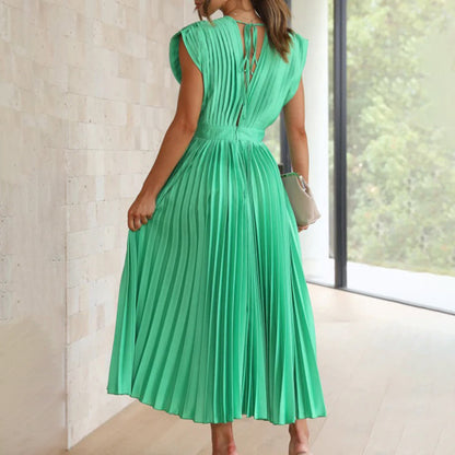 Rose | Women's Timeless Charm Pleated Midi Dress