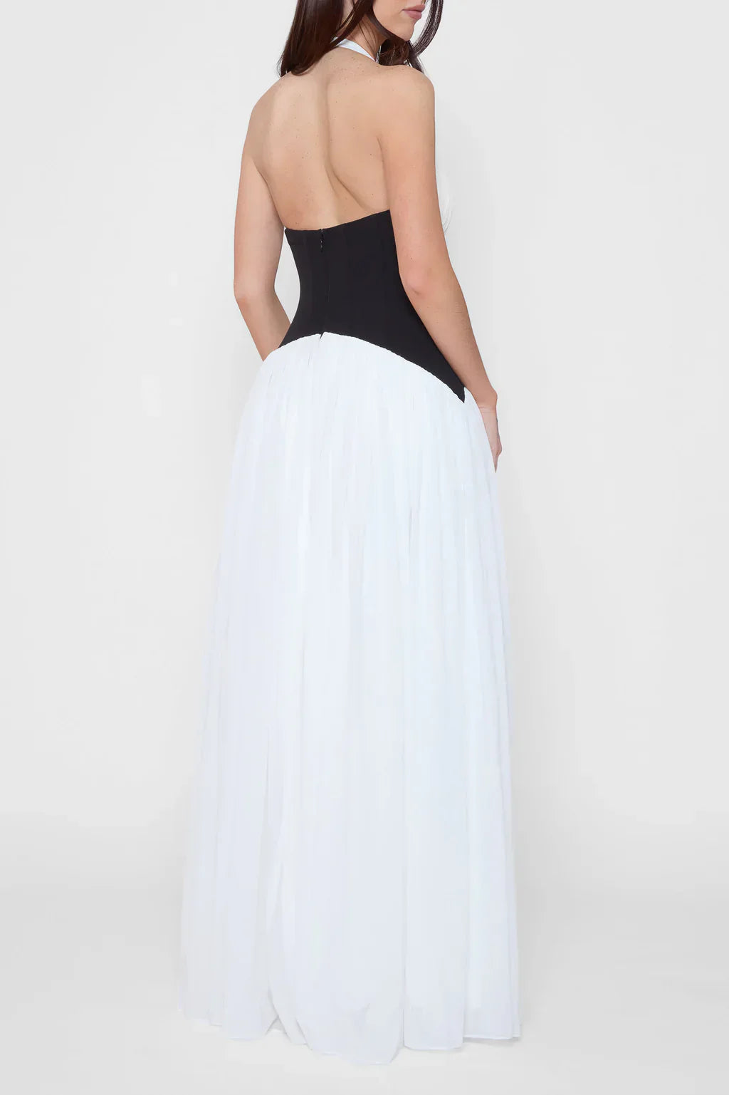Leia | Women's Plunge Halter Corset Maxi Dress