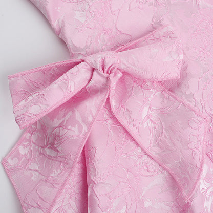 Estrella | Women's Sleeveless Halterneck Mini Prom Dress with Bows