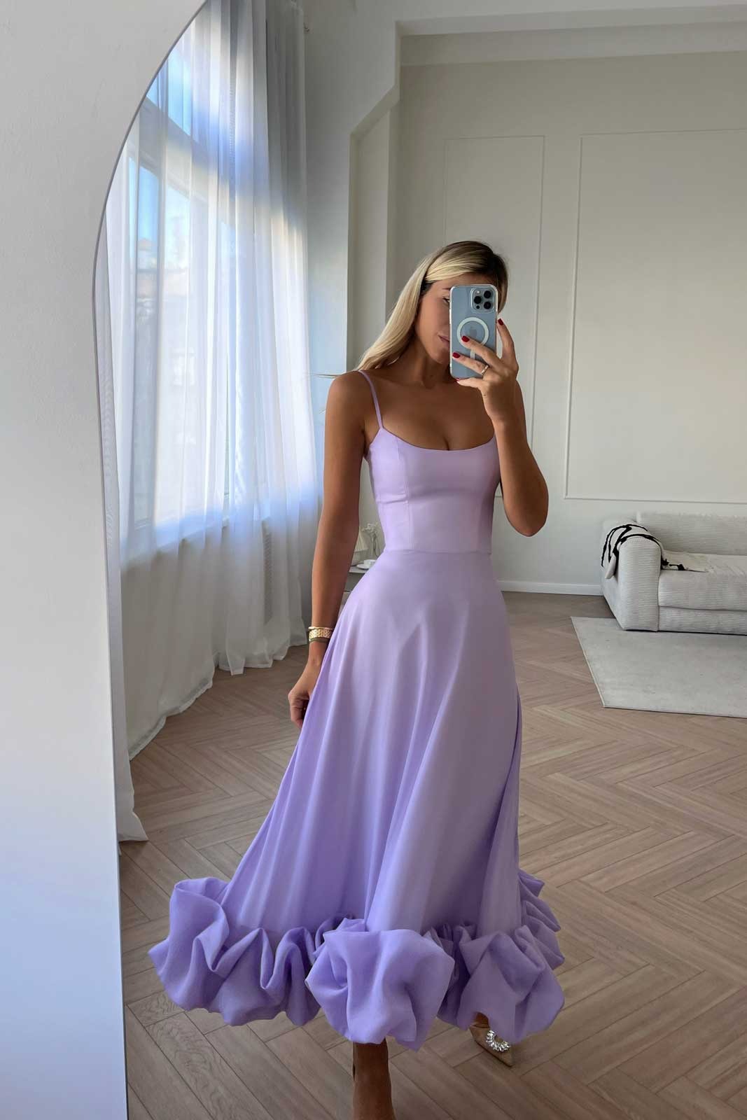 Heather | Women's Sleeveless Twirl Midi Prom Dress