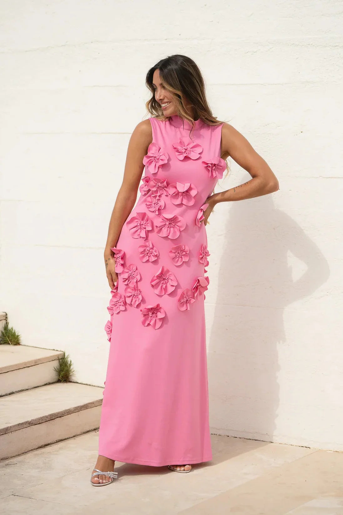 Janelle | Women's Flower Sleeveless Maxi Wedding Guest Dress