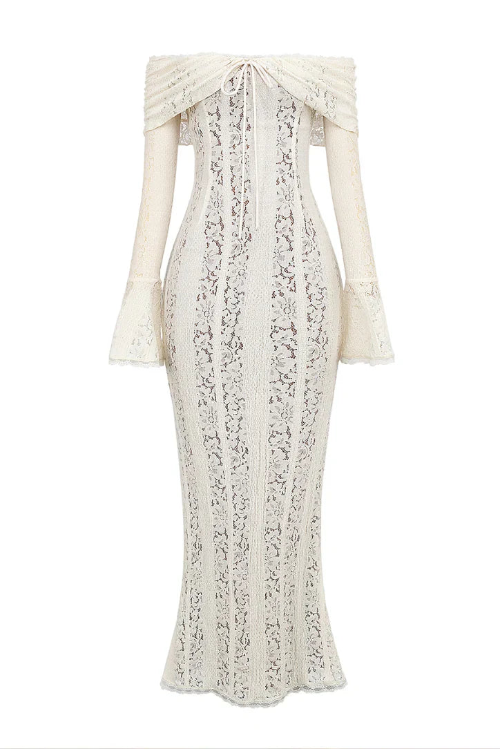 Lucy | Women's Lace Off-Shoulder Maxi Summer Dress