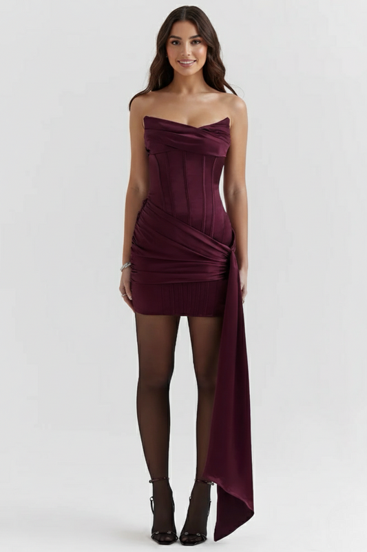 Noor | Women's Double-Layered Satin Mini Dress