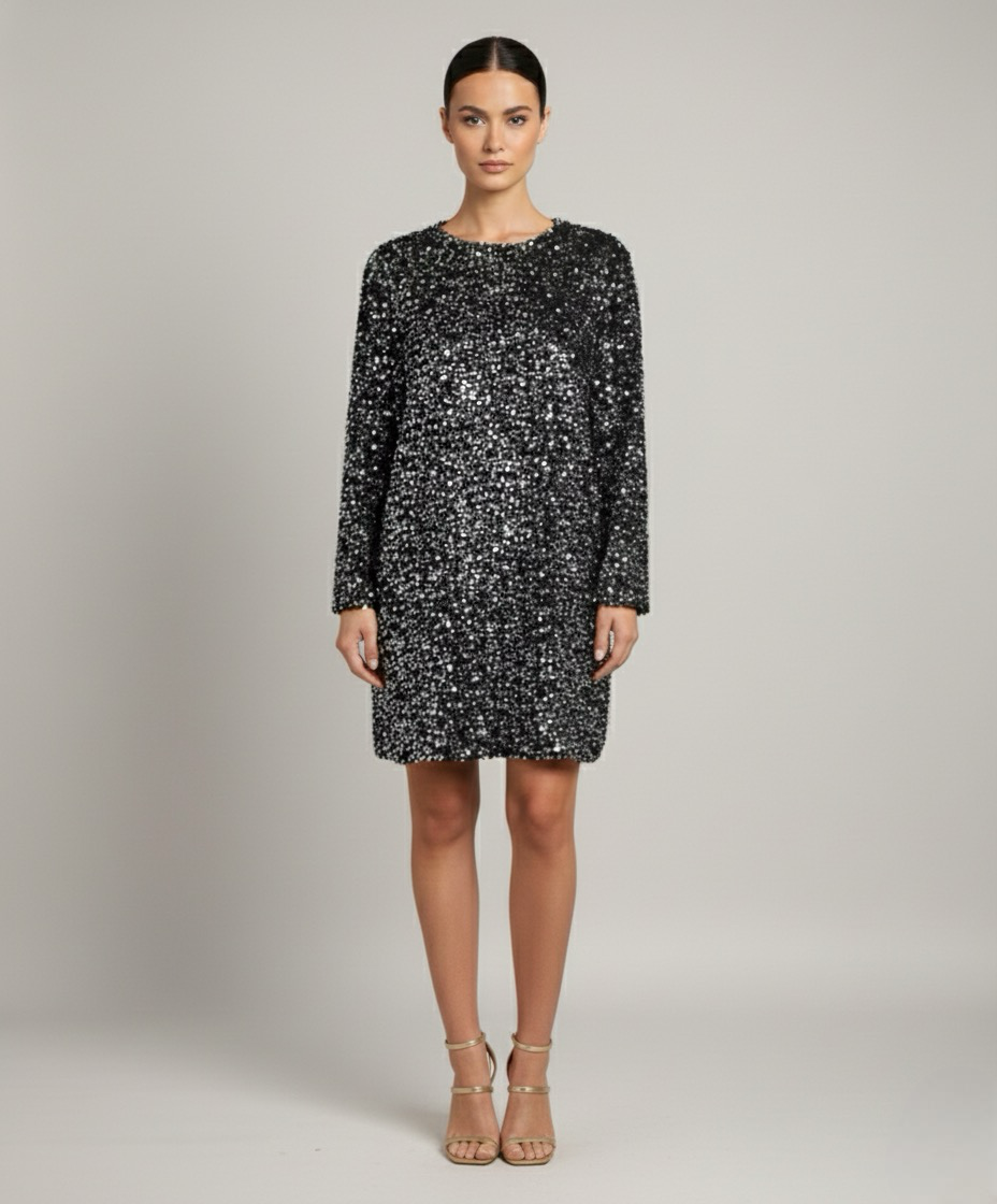 Harper | Women's Sterling Shimmer Sequin Shift Mini Dress