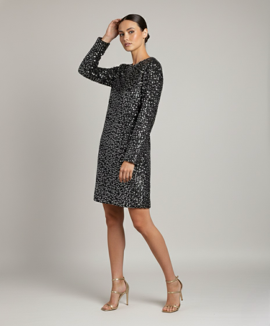 Harper | Women's Sterling Shimmer Sequin Shift Mini Dress