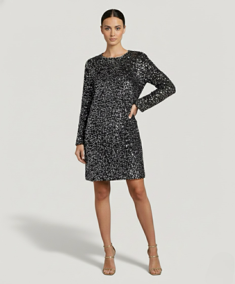Harper | Women's Sterling Shimmer Sequin Shift Mini Dress